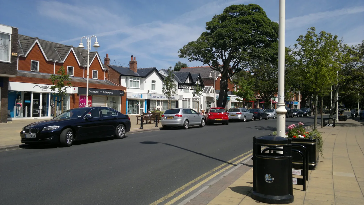 Chapel Lane in Formby village, where the switch-on is held. The photograph was taken on an ordinary day, not at the event.