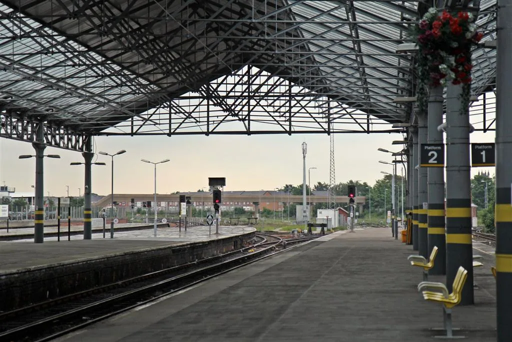 Southport station, the end of the line. Four trains an hour to Liverpool Central, and no direct train to London